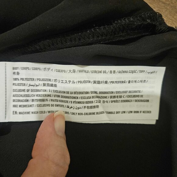 Abercrombie & Fitch Black Sheer Long Sleeve Button Up Shirt Oversized Size S - Picture 6 of 10